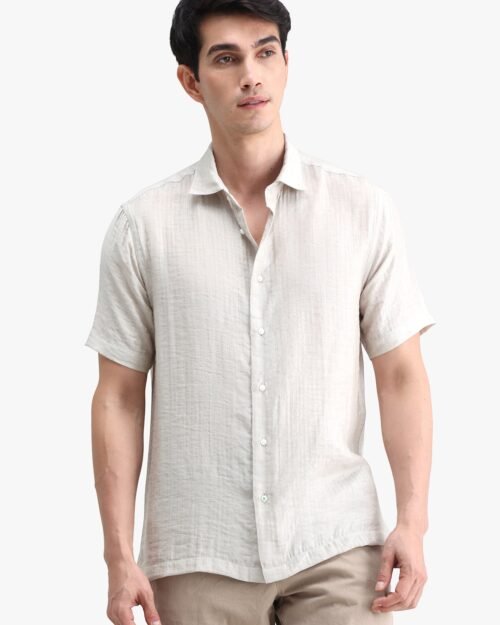 Viscose Blend Solid Shirt