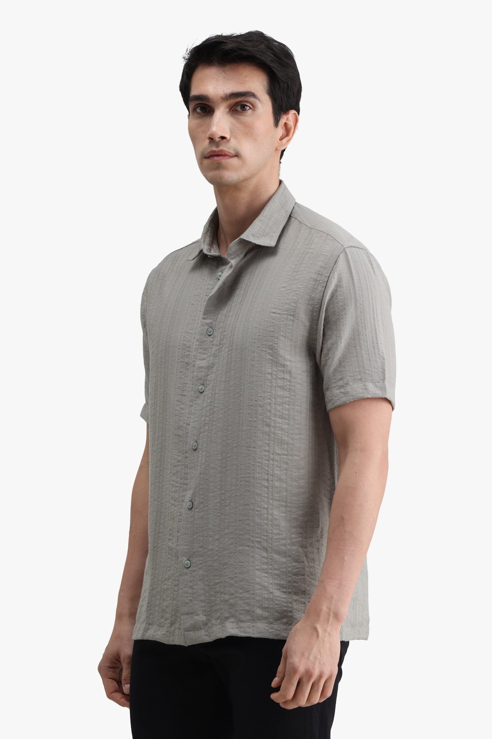 Viscose Blend Solid Shirt - Image 3