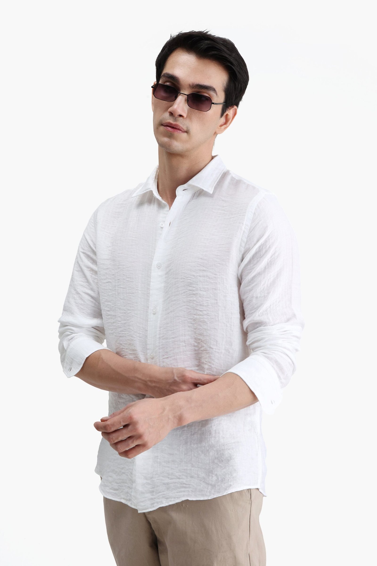 Viscose Blend Solid Shirt