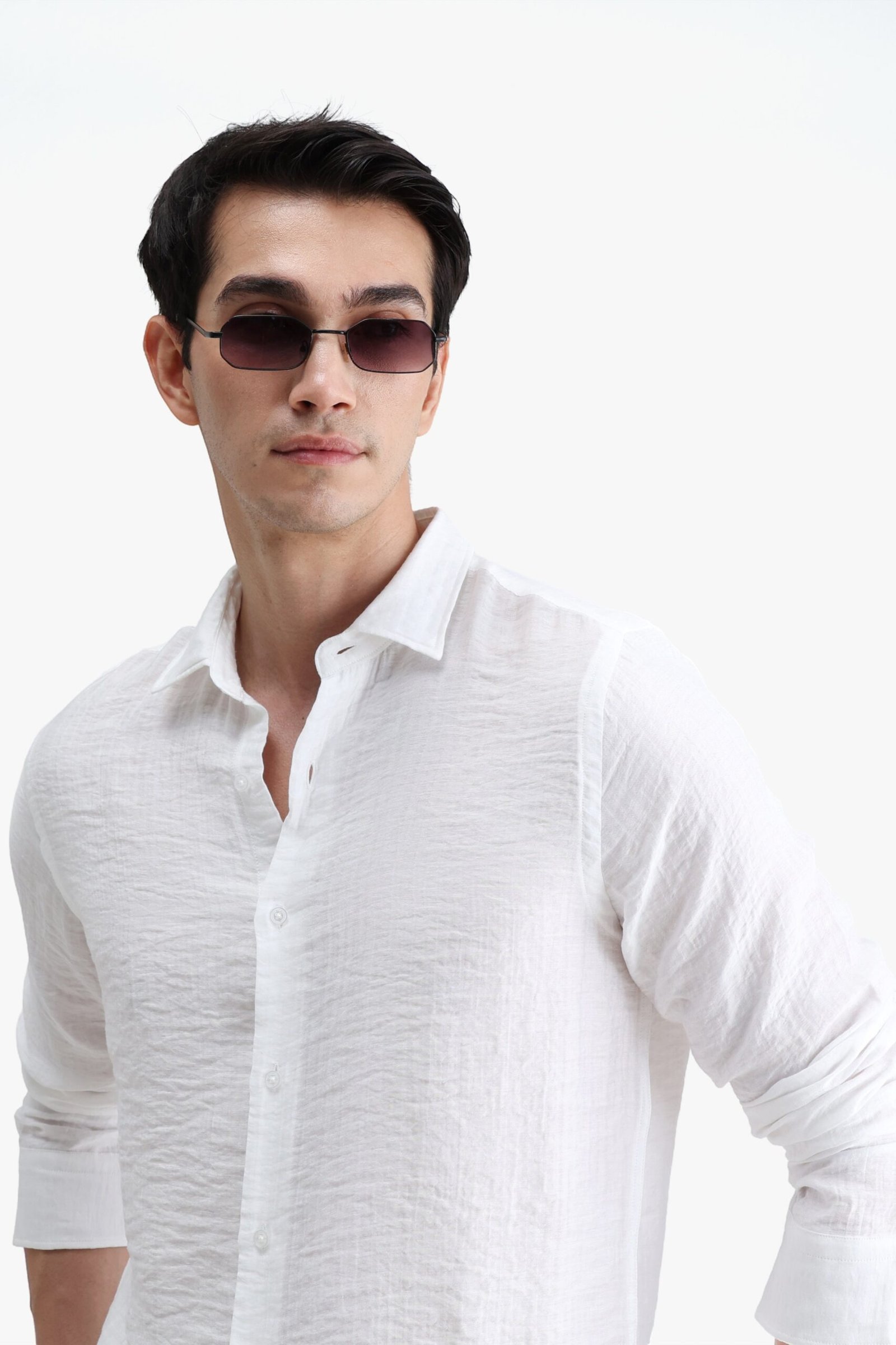 Viscose Blend Solid Shirt - Image 2