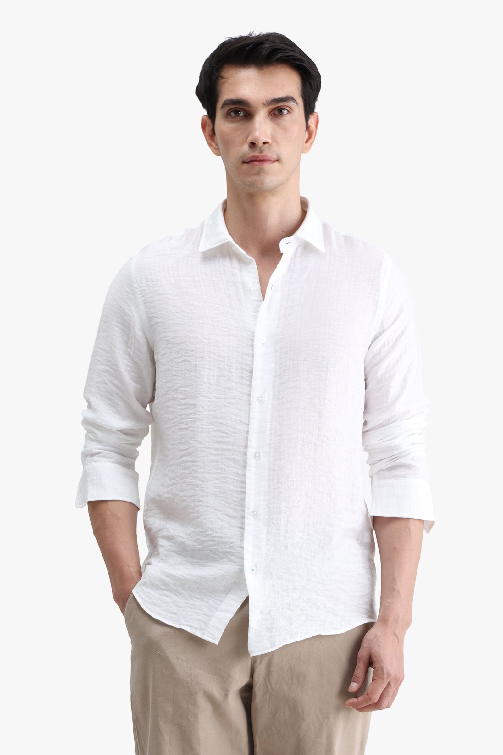 Viscose Blend Solid Shirt - Image 4