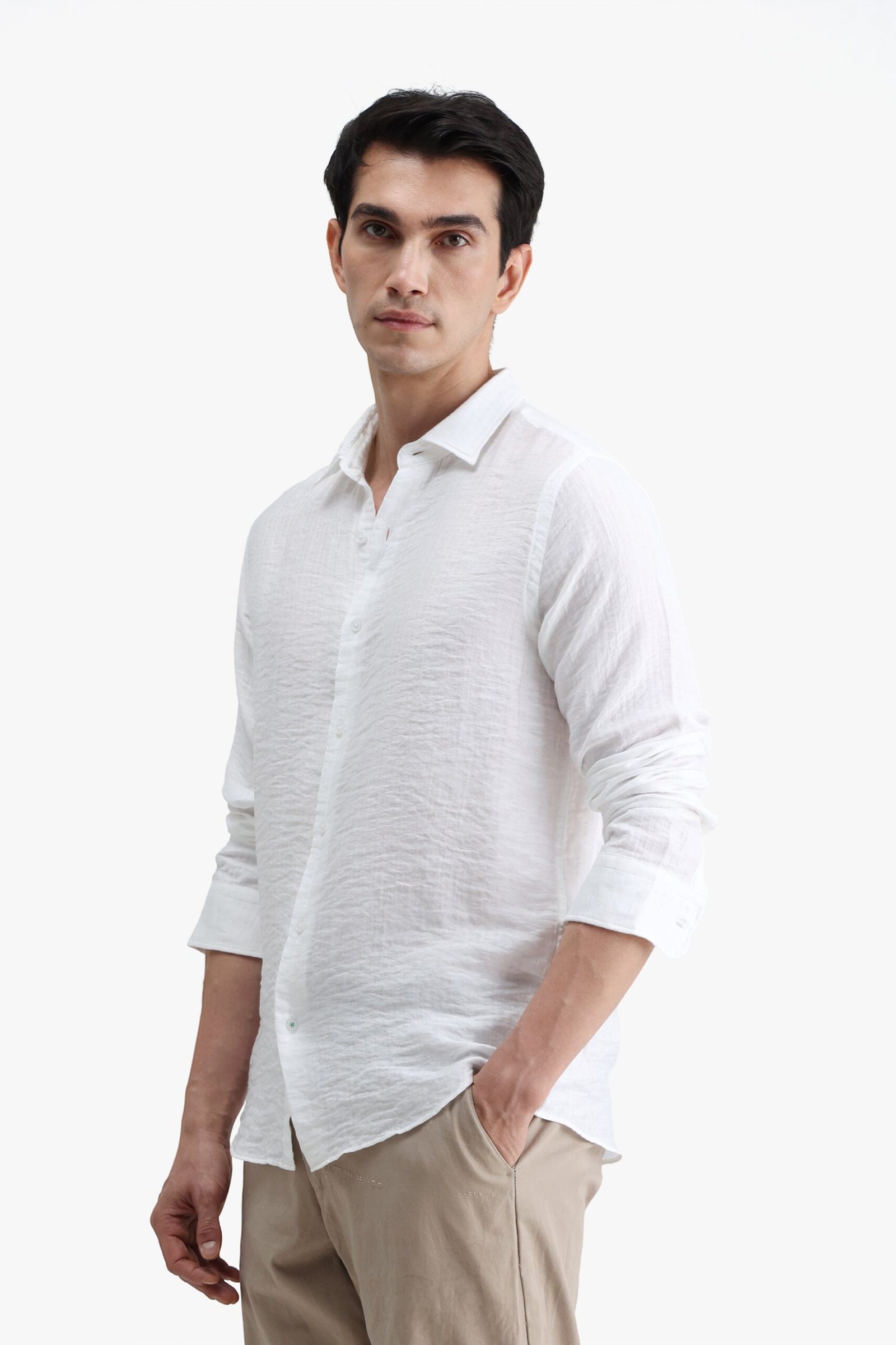 Viscose Blend Solid Shirt - Image 5