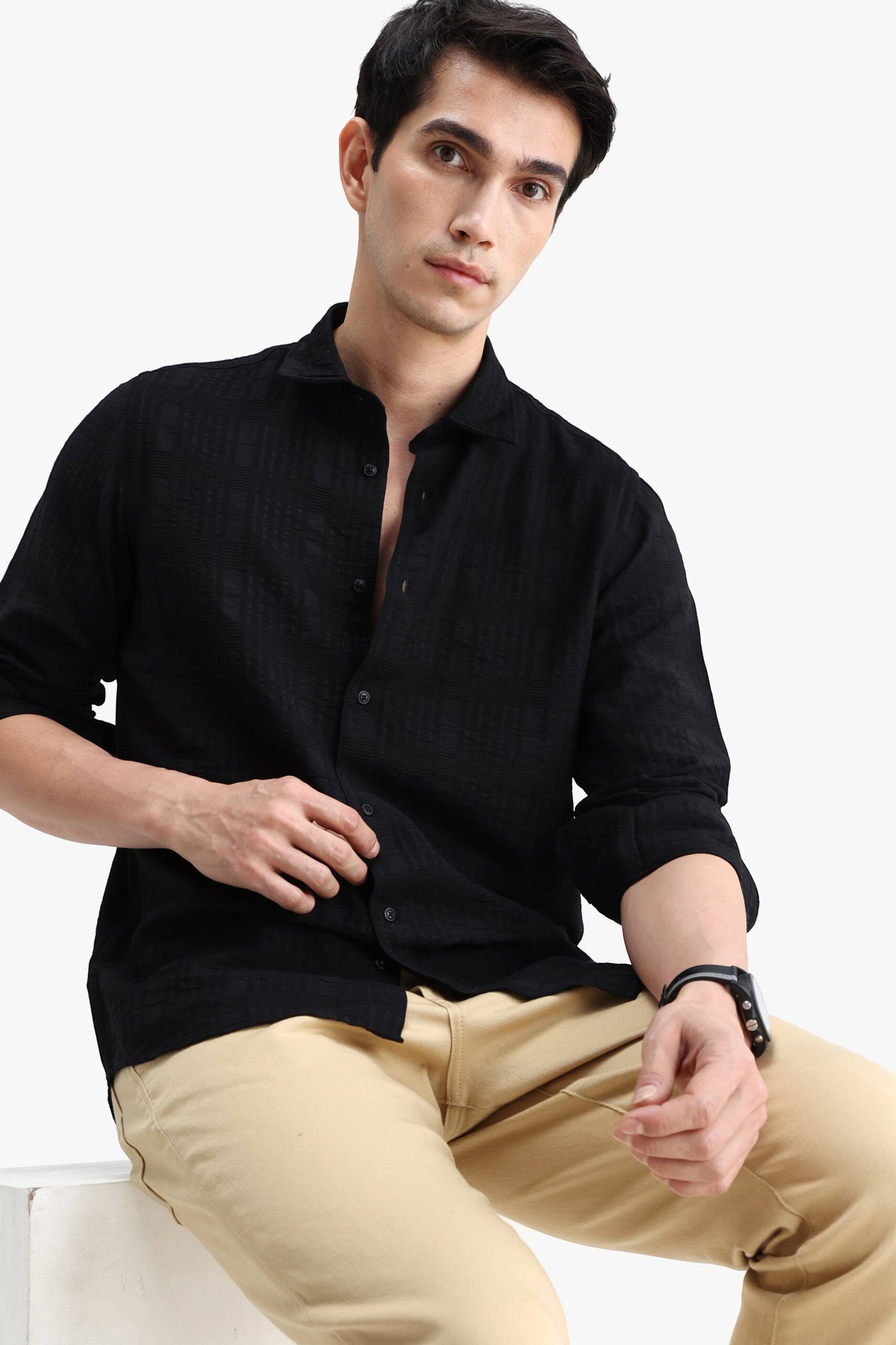 Viscose Blend Solid Shirt